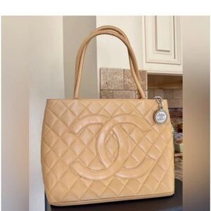 Chanel Medallion Quilted Caviar Tote VINTAGE